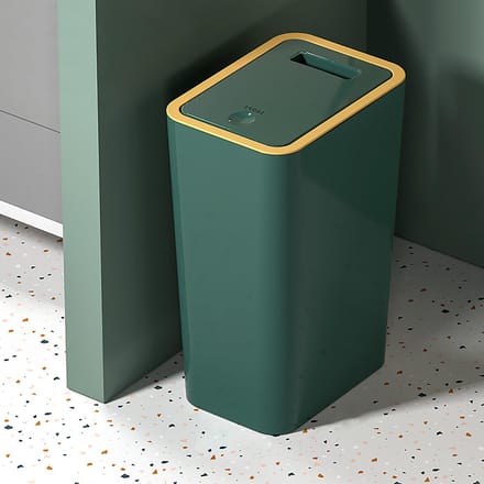 Unyqoos® Compacte en geurdichte afvalemmer met pop-up deksel voor diverse ruimtes