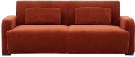 Vente-unique Driezitsslaapbank - clic-clac in terracotta chenille stof - LOMARIO