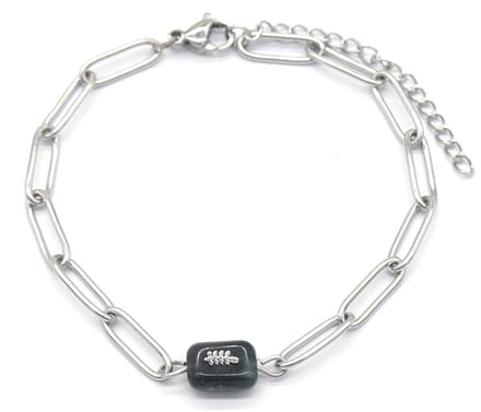Armband Dames - Steen met Veer - RVS - Lengte 16-20 cm - Zilverkleurig