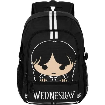 Karactermania - Wednesday - Running PLUS Rugzak - Handbagage Backpack met trolley bevestiging - Rugtas - Zwart