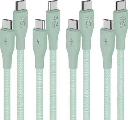 Usb-c naar usb-c kabel - Oplaadkabel - Laadkabel - Oplaadsnoer - 4 stuks - 1m - Groen