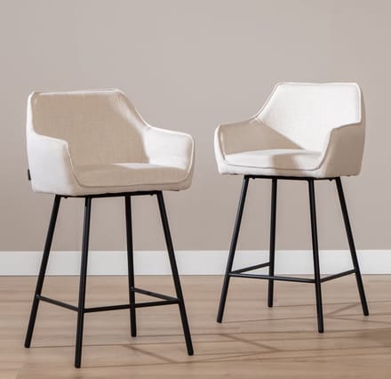 Bronx71® Barkruk Ciara linnen off white 65-78 cm - barstoel