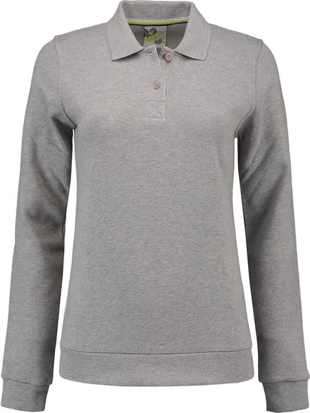 Lemon & Soda polosweater voor dames in de kleur grey heather in de maat M.