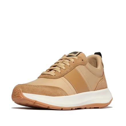 FitFlop F-Mode Flow Sneaker - Nylon & Suede Mix BRUIN - Maat 36