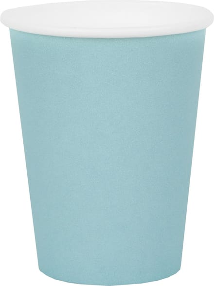 Santex feest/verjaardag bekertjes - 10x stuks - karton - lichtblauw - 270 ml