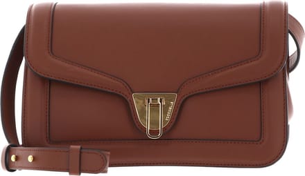 COCCINELLE Leren Schoudertas Avondtas Marvin Twist Smooth Handbag Brule Bruine
