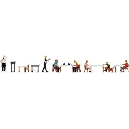 NOCH 16246 H0 Themaset figuren 'restaurant' figuren Geverfd