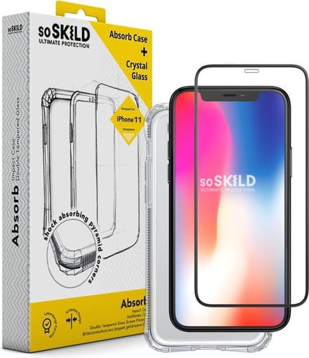 SoSkild Phone Case Absorb 2.0 Impact Case Bundle incl. Tempered Glas - iPhone 11 Pro Max
