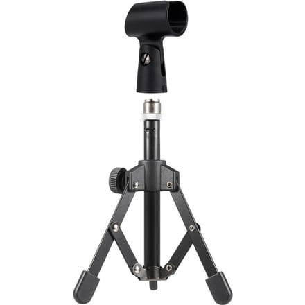 MS-12 Mini Opvouwbare Verstelbare Desktop Microfoonstandaard Statief met MC5 Mic Clip Houder Beugel voor gray
