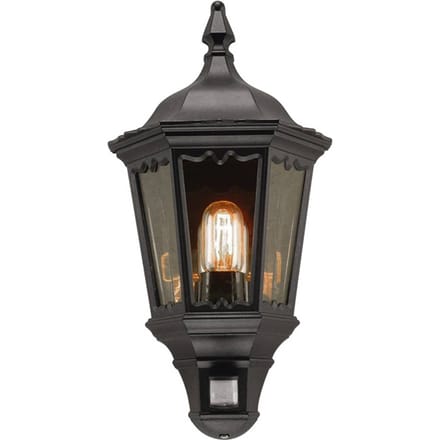 Elstead Buitenwandlamp Medstead, met sensor, zwart, IP43