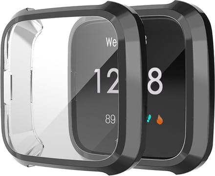 By Qubix - Geschikt voor fitbit Versa Lite Soft TPU case (volledig beschermd) - Zwart