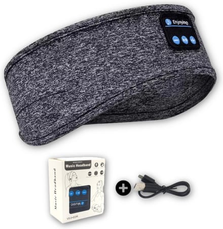 Malony Slaapmasker Bluetooth - Slaaptrainer - Hoofdband - Oogmasker - Oplaadbaar - Uitwasbaar - Grijs