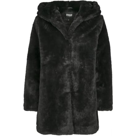 Urban Classics Hooded Teddy Dames Tussenseizoensjas - zwart - XXL