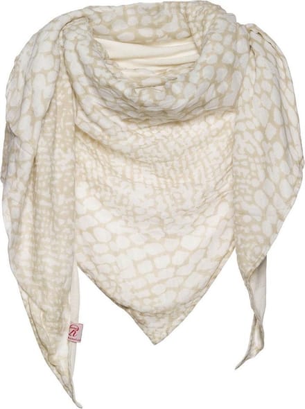 Sjaal beige - Reptielprint - 100% Katoen