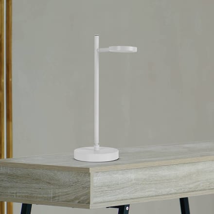 Näve LED tafellamp Lupa, wit, hoogte 45 cm, metaal, touchdim