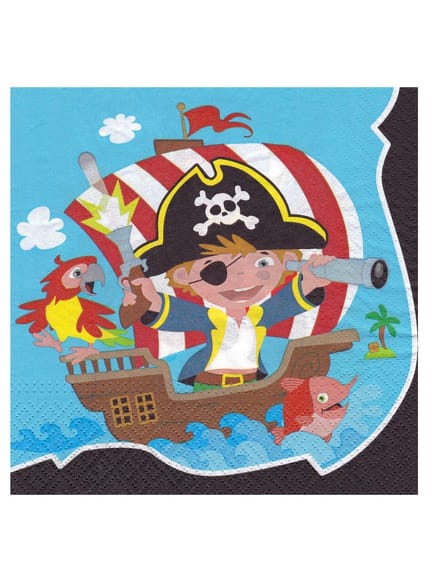 Amscan - 8 Servetten Piraten - 33 x 33 cm
