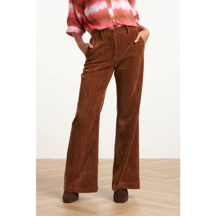 Smashed Lemon Retro chic bruine flared broek |