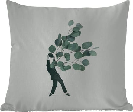 Buitenkussen Weerbestendig - Ballon - Man - Retro - 50x50 cm