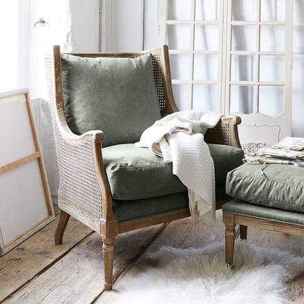 LOBERON Fauteuil Greenbrier antiekbruin/groen