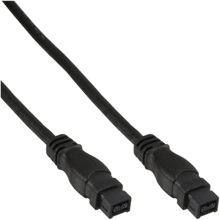 InLine® FireWire-kabel, IEEE1394 9-pin male / male, zwart, 1,8m
