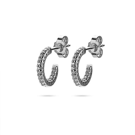 Twice As Nice Oorbellen in zilver, oorring met zirkonia