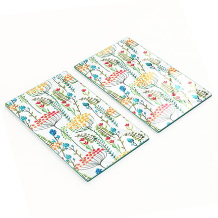 Keukenplanken van gehard glas met afbeeldingen, 2 stuks, bloemen, 2x30x52 cm
