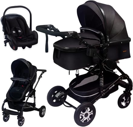 Kinderwagen Set - Combi Kinderwagen - Veilig Reizen - TÜV Gecertificeerd - 3 in 1 - Zwart