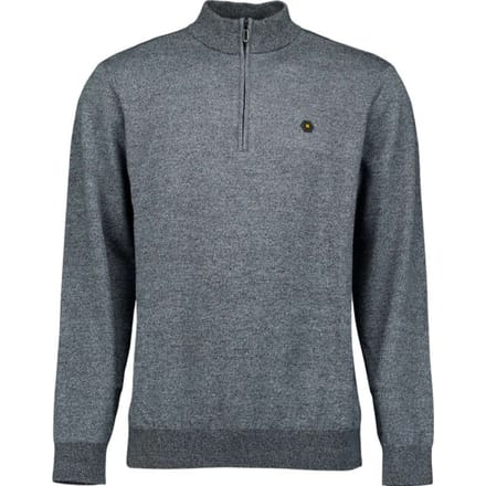 No Excess Pullover half zip 2 coloured melang dusty blue