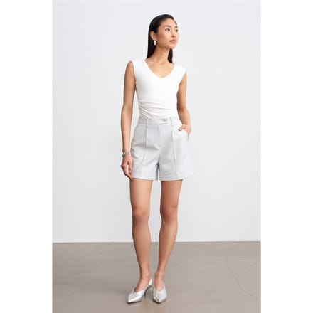 Hoge taille op maat gemaakte geweven shorts