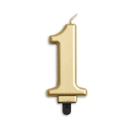 Wefiesta Verjaardagskaars Cijfer 1 Wax 7,8 Cm Goud