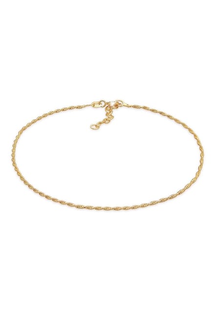 Elli - Enkelbanden - Dames Twisted Cord Basic Tijdloze Trend Verstelbaar in 925 Sterling Zilver - Dames