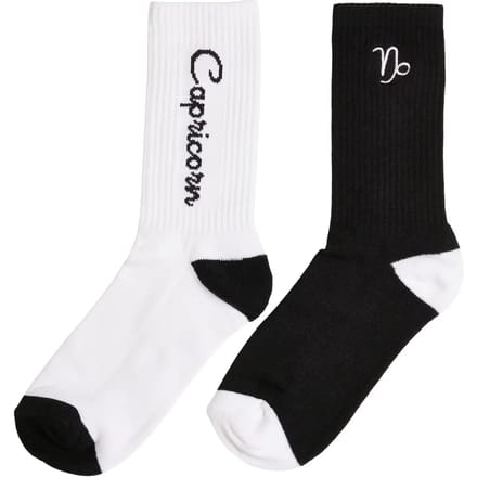 Mister Tee - Zodiac 2-Pack capricorn Sokken - 43/46 - Zwart/Wit