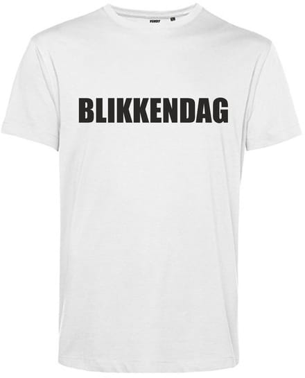 T-shirt Blikkendag | Carnavalskleding | Foute Party | Wit | maat S