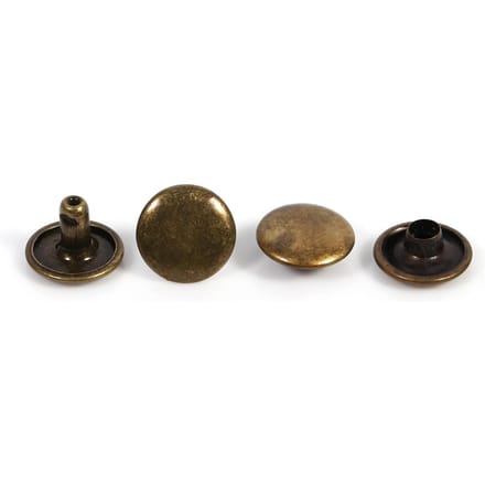 Lot de 100 rivets à double capuchon 8 x 10 mm pour réparation de cuir, clous, décoration (argent) brown