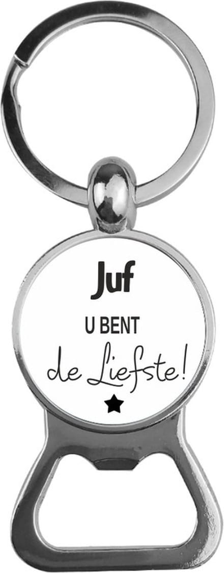 Bieropener Glas -  Juf U Bent De Liefste