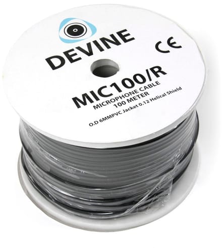 Devine MIC100/R audiokabel, 2x 0.226 mm², ø 6 mm, 100 m