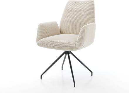 Gestoffeerde-stoel Zoa-Flex kruisframe conisch zwart koord beige pocketveer kern