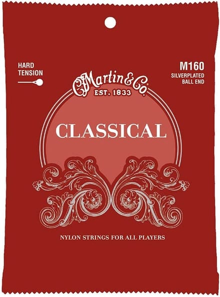 snarenset klassieke gitaar - M160 - silver wound & clear nylon medium tension ball end