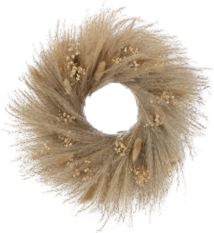 J-Line decoratie Krans Planten/Bloemen - jute - naturel - small