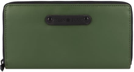 Greenburry Upcycled Tarpaulin Portemonnee 19 cm - Dames - Horizontaal - olive