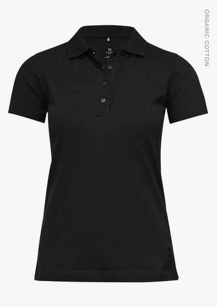 Harvard Classic Women - Black Stretch deluxe polo | Maat M Zwart