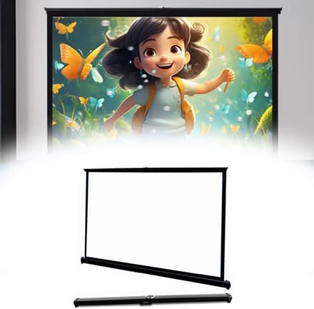 Projectiescherm - Filmscherm Beamer - Thuisbioscoop Creëren - Handmatig Pull-up - 20 inch 16:9 - Wit