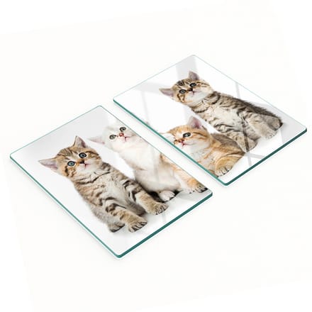 Multifunctionele decoratieve glazen borden met bedrukte kleine katjes 2x40x52 cm
