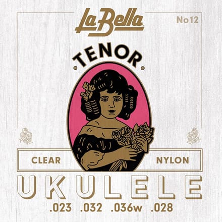 La Bella L-12 Acoustic Folk Tenor Ukulele Snarenset – Clear Nylon