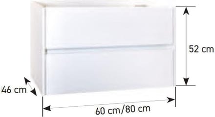 Badkamermeubel Boss & Wessing Hayat 80x46x52 cm Wit zonder wastafel