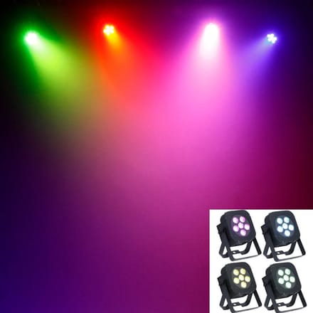 LED Spot - Set van 4 - Ayra ComPar 10 - 5-in-1 RGBAW - Wit