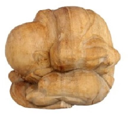 Yogiman - Orang Malu - ongeveer 15 cm - hout