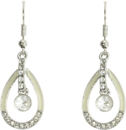 Behave - Oorhangers druppel steentjes - Glam stijl - 3,7 cm