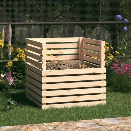 vidaXL - Compostbak - 80x80x78 - cm - massief - grenenhout