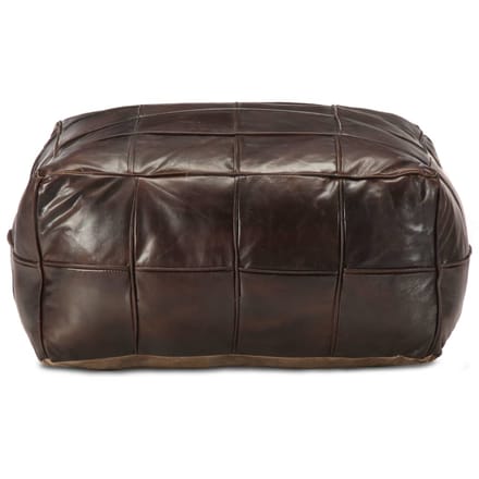 vidaXL - Poef - 60x60x30 - cm - echt - geitenleer - donkerbruin